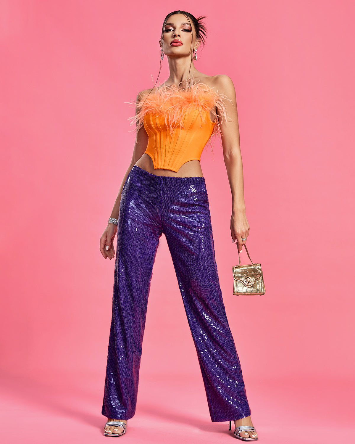 Sophia Pleated Set- Purple