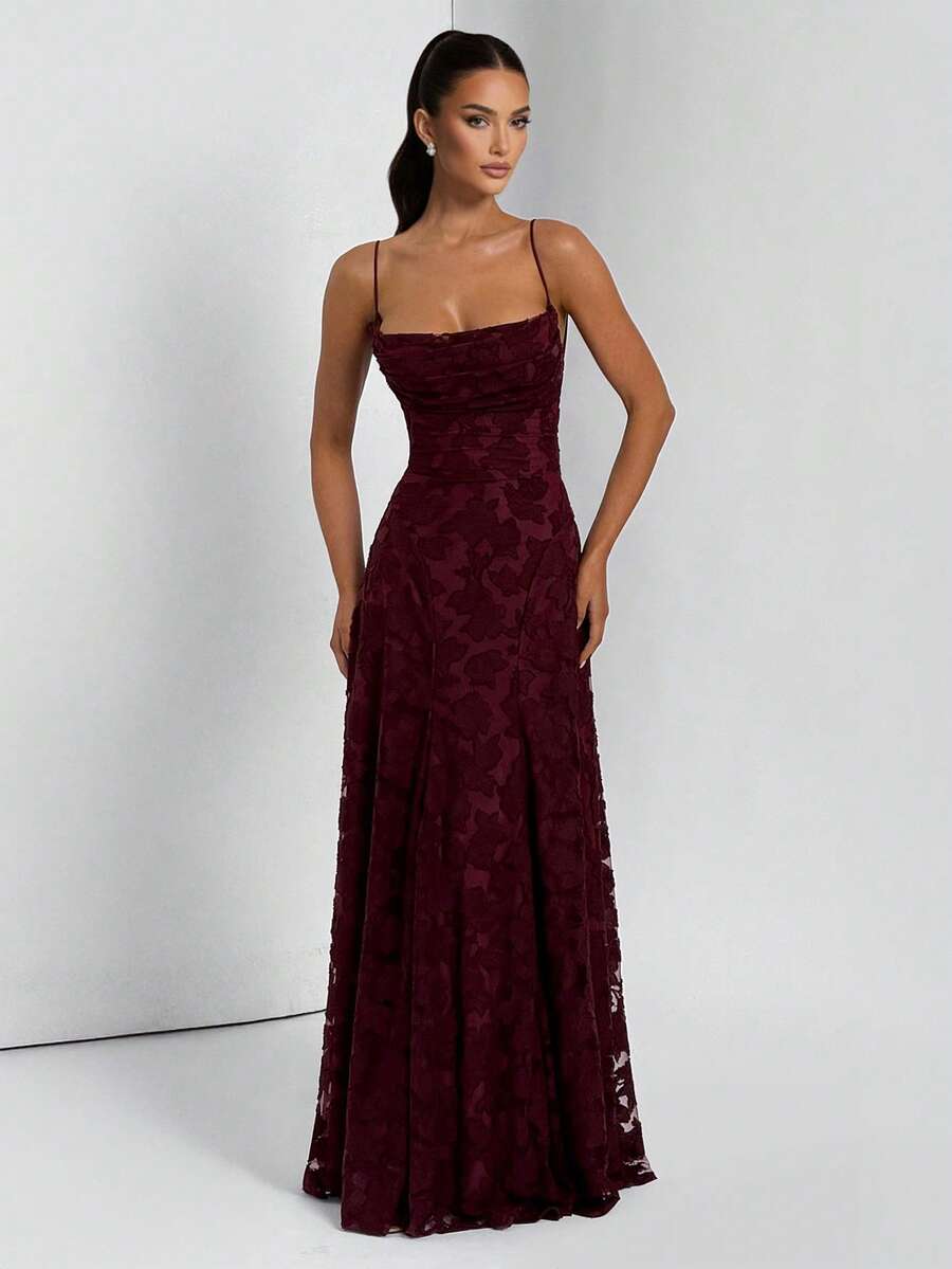 Strappy Floral Tie Chiffon Maxi Dress