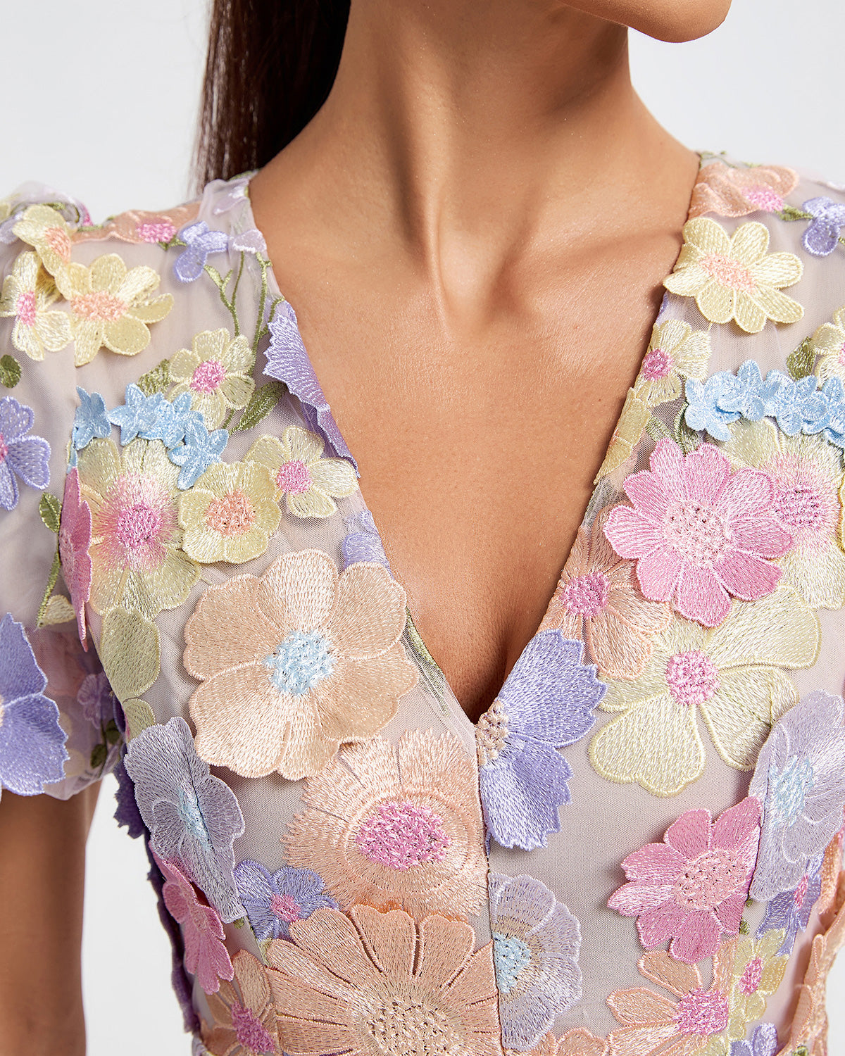 Helena Lace 3D Floral Mini Dress