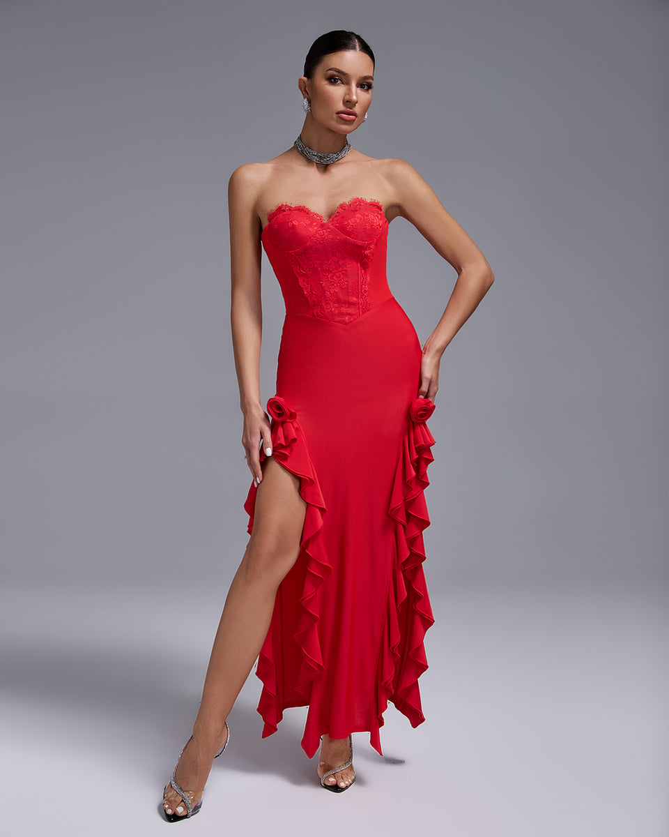 Lace Bustier Bodycon Formal Dress