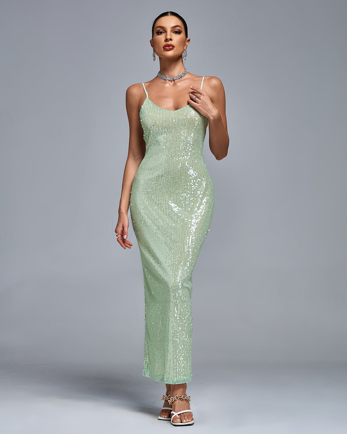 Women' Open Back Sequin Bodycon Maxi Cami Dress by Wolddress Summer Party Women' Open Back Sequin Bodycon Maxi Cami Dress by Wolddress Summer Party