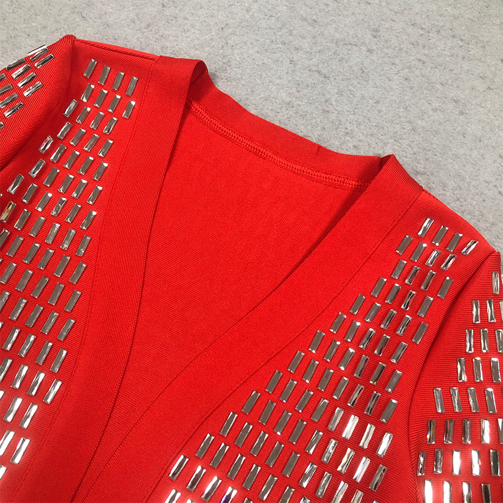 Elegant Floral Bandage V Neck Tops main image 1
