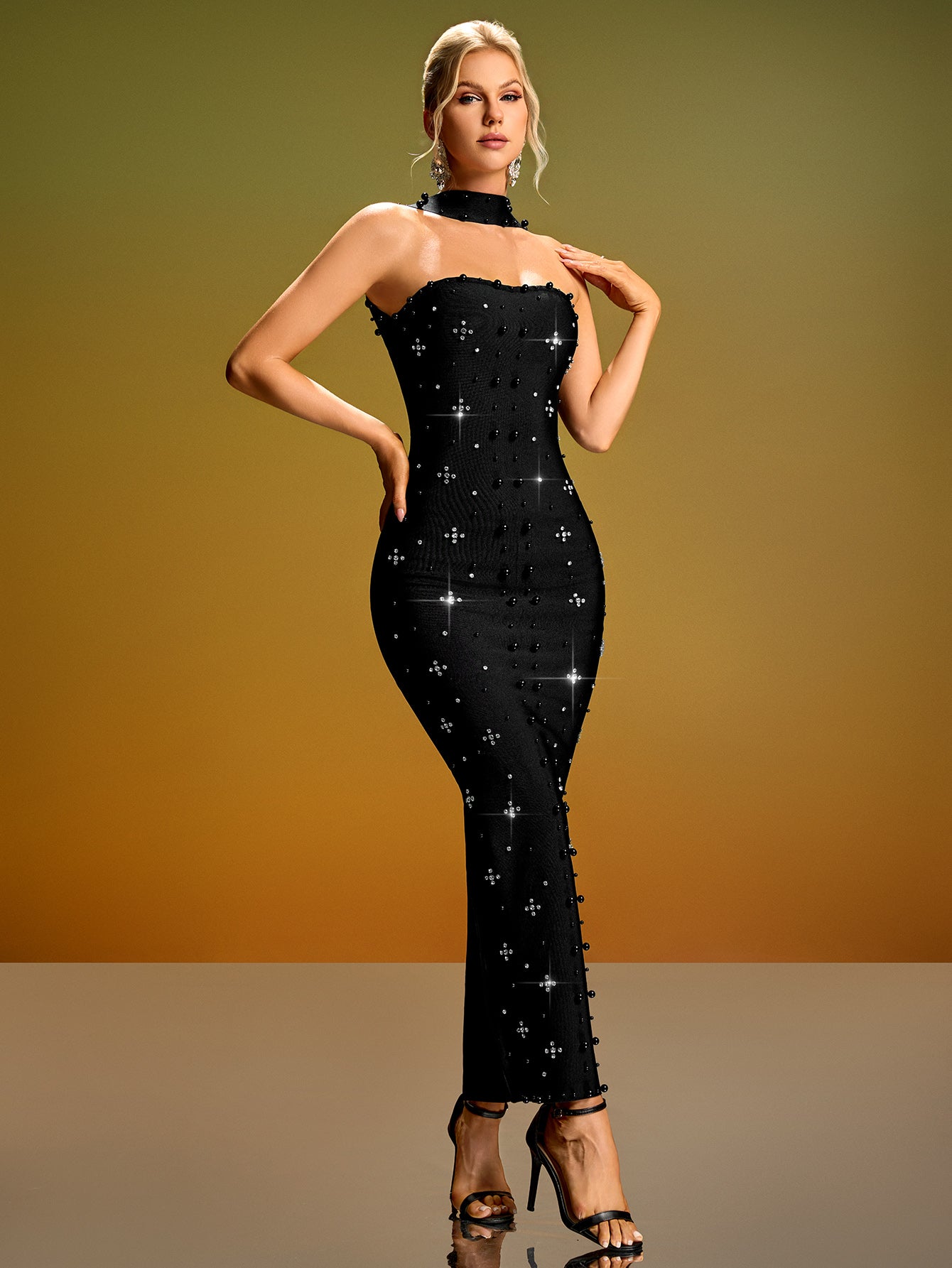bandage dress black & Gold Tier Mini This long sleeve sheath dress from Herv Lger is a perfect example of minimalism Consider this your sign to