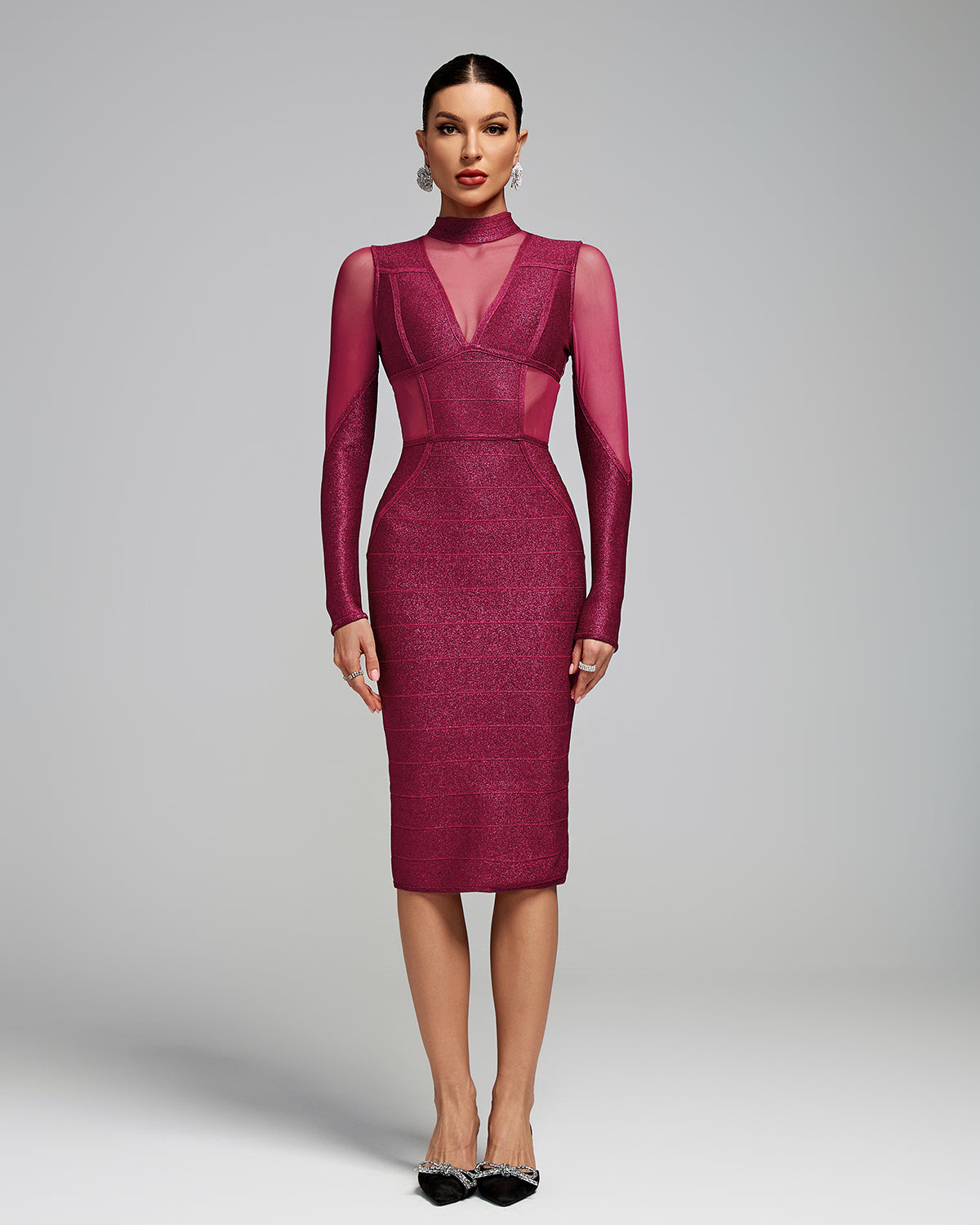 Gold Women' Dust High-Neck Mesh Bandage Dress by Wolddress Resort Wear Gold Women' Dust High-Neck Mesh Bandage Dress by Wolddress Resort Wear