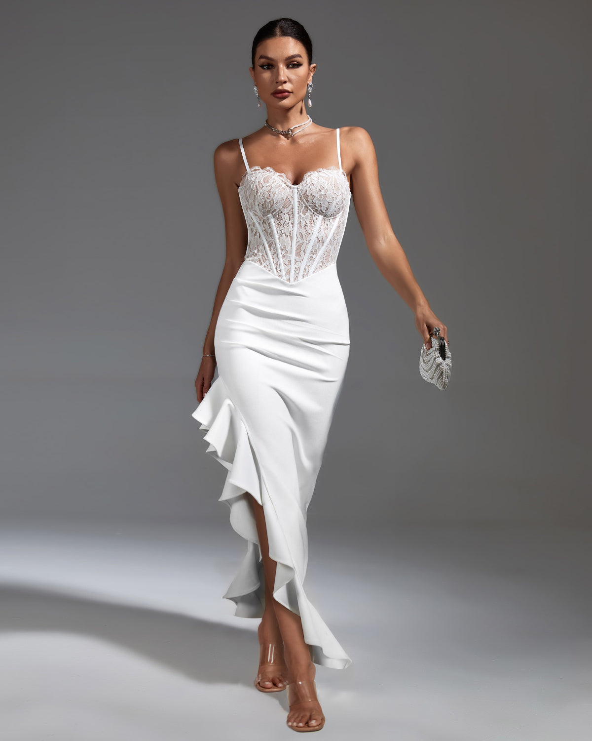 corset bandage dress Vestido Midi Bandage Marlena Corset - Blanco