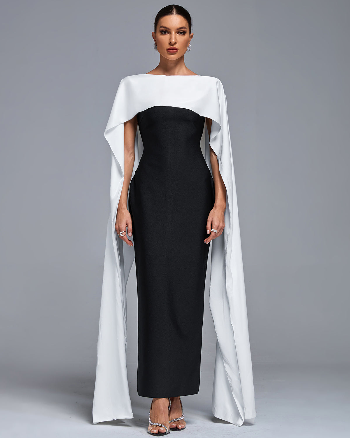 silk bandage dress Asymmetric Satin Draped Ruched Bandage Dress