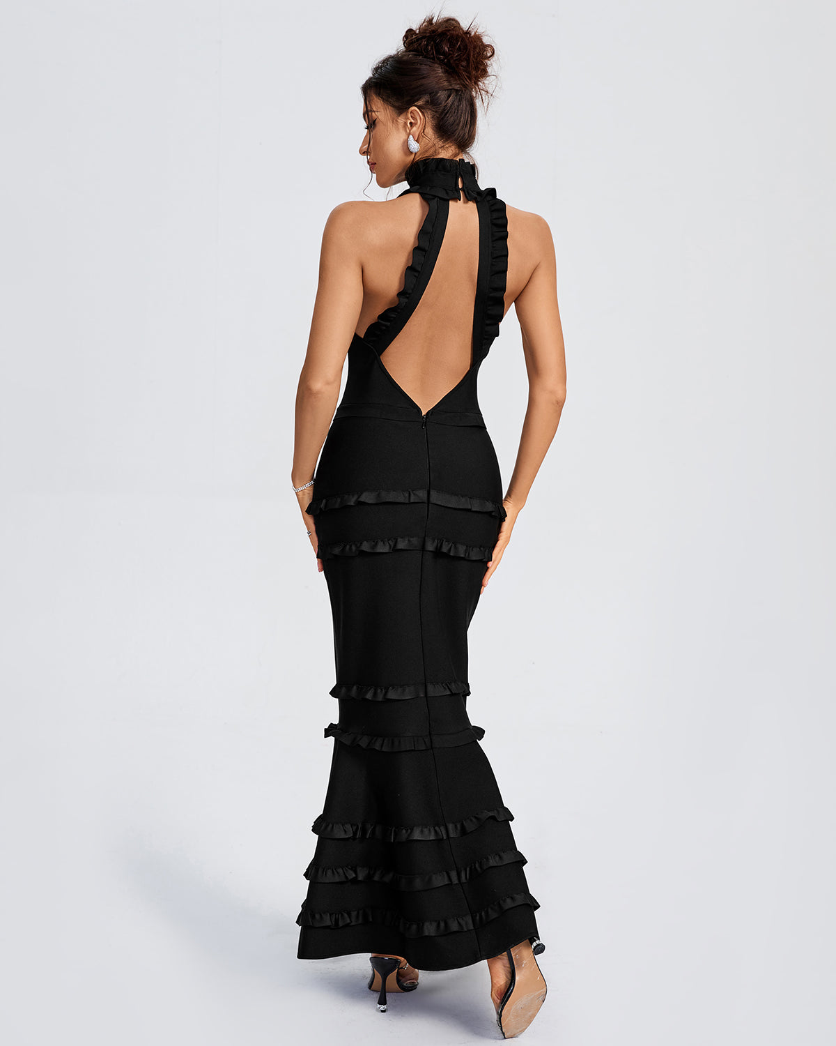 Women Theatrical Fitted Backless Maxi Bandage Dress by Wolddress Date Night Women Theatrical Fitted Backless Maxi Bandage Dress by Wolddress Date Night
