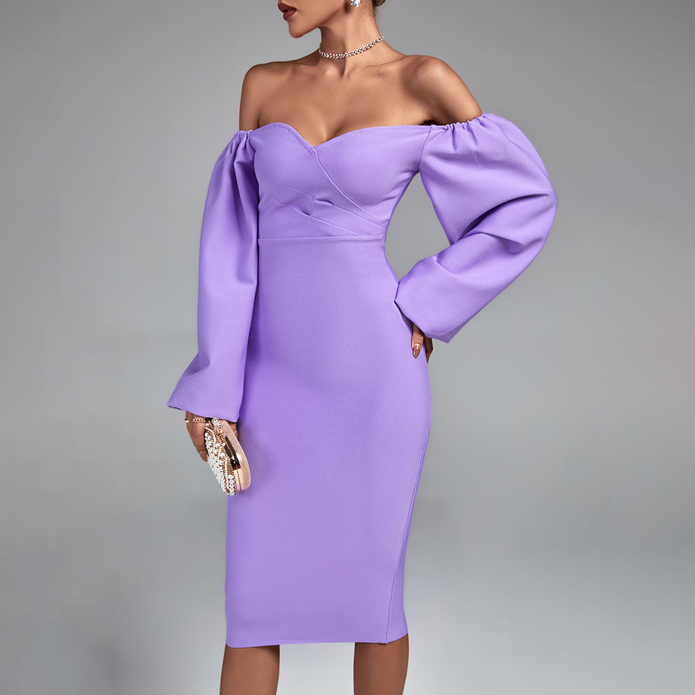 Mother's Day Gift | Wolddress Womens Midi Bandage Cocktail Dress Backless Purple Cocktail Dress Size M Mother's Day Gift | Wolddress Womens Midi Bandage Cocktail Dress Backless Purple Cocktail Dress Size M