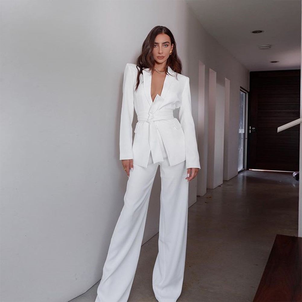 White Bodycon Suit HB6850 2