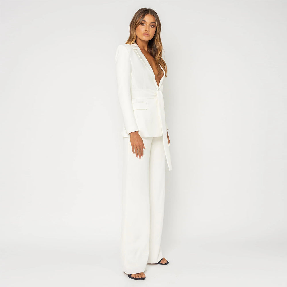 White Bodycon Suit HB6850 4