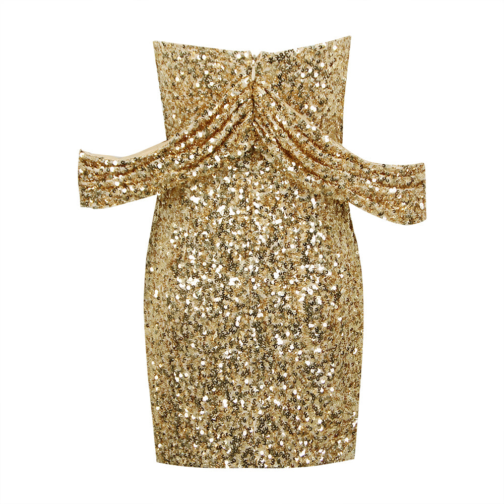 Golden Bodycon Dress HL8983 3
