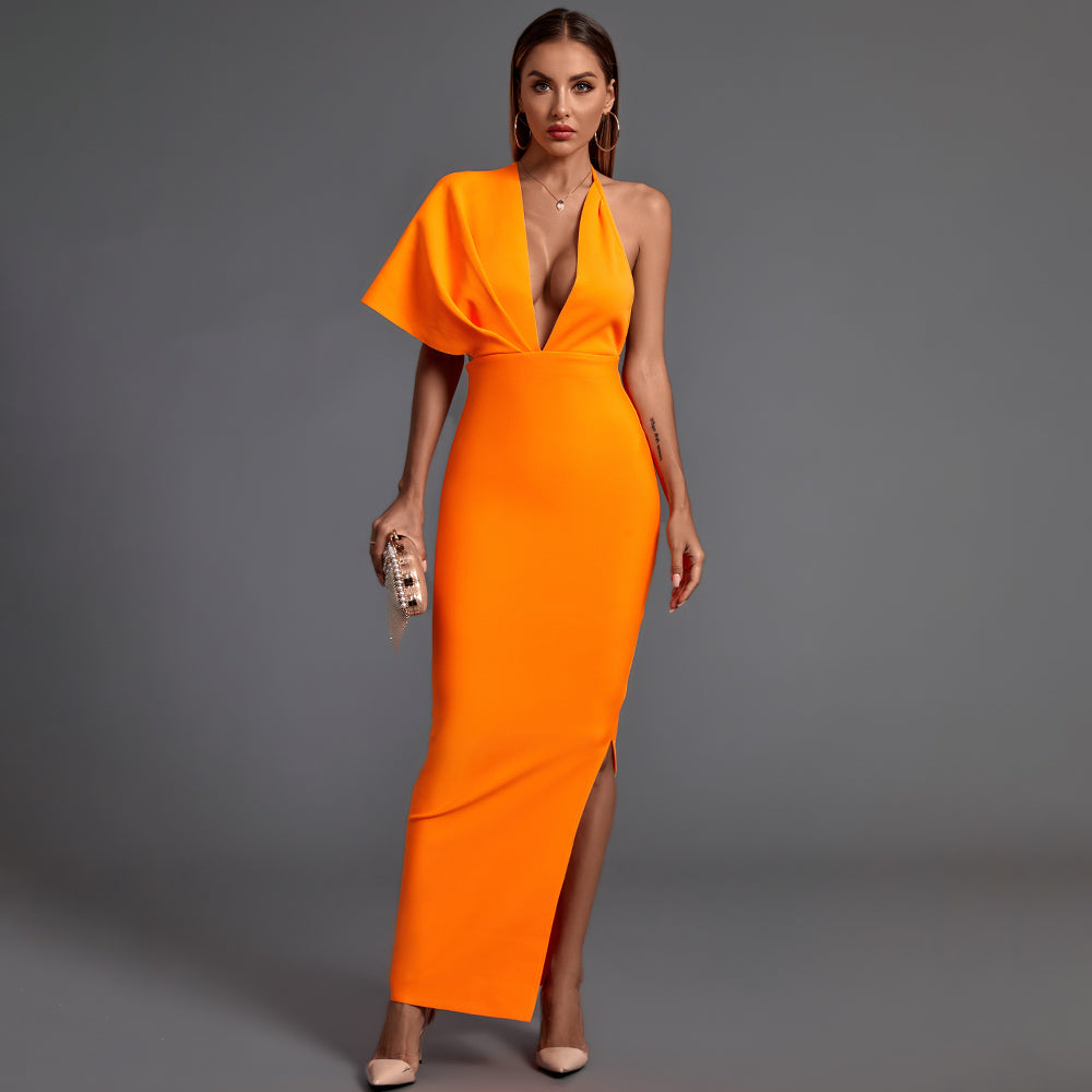 Mother's Day Dinner | Wolddress Women's V Neck Short Sleeve Backless Maxi Bandage Dress PF19077 Mother's Day Dinner | Wolddress Women's V Neck Short Sleeve Backless Maxi Bandage Dress PF19077