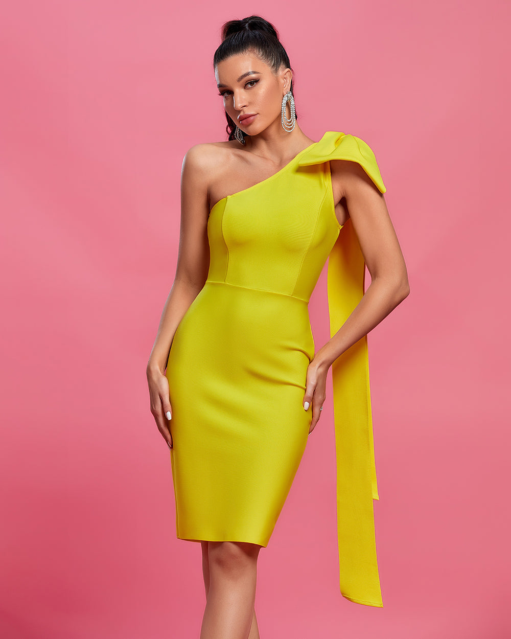asymmetrical bandage dress Black Women' Asymmetric Bandage Dress Black/ by Wolddress Luxury Party