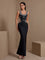 U-Neck Rhinestone Bandage Maxi Dress