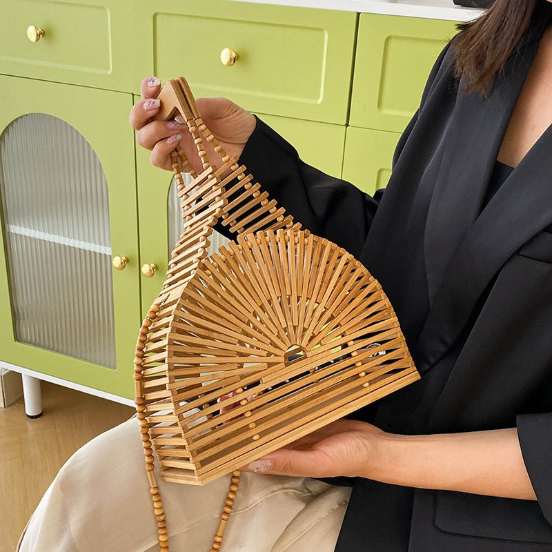 Hollow Bamboo Basket Handbag