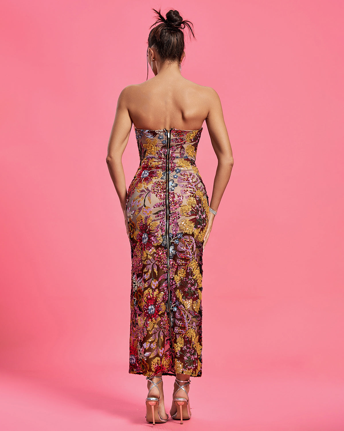 Dahlia Floral Sequin Maxi Dress