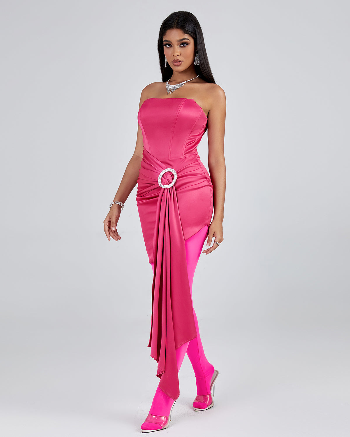 Strapless Draped Corset Dress FP23338