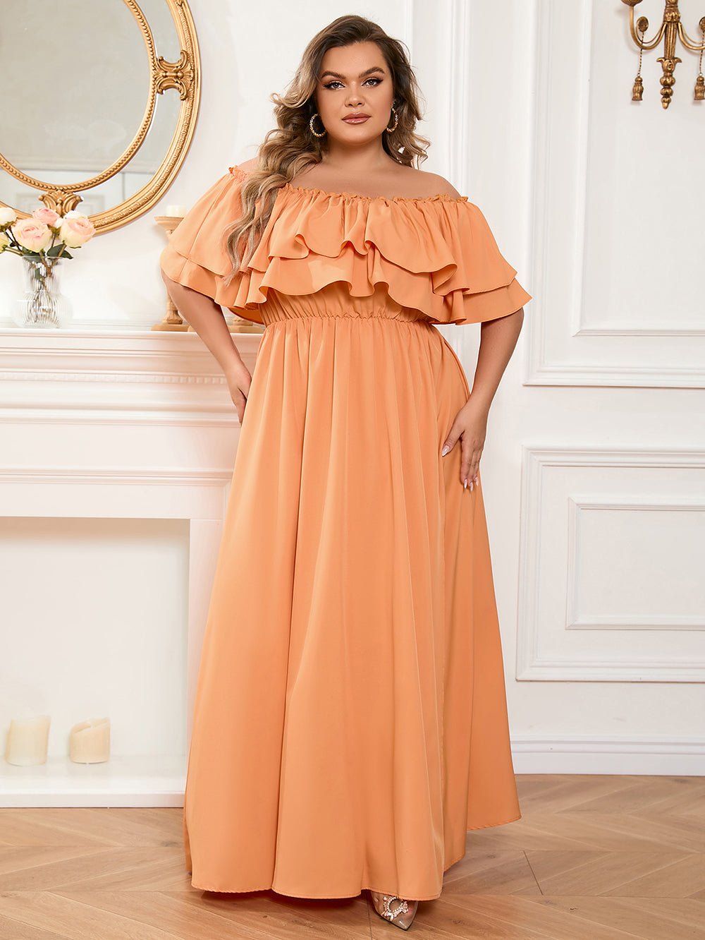 Orange Bodycon Dress HB100211