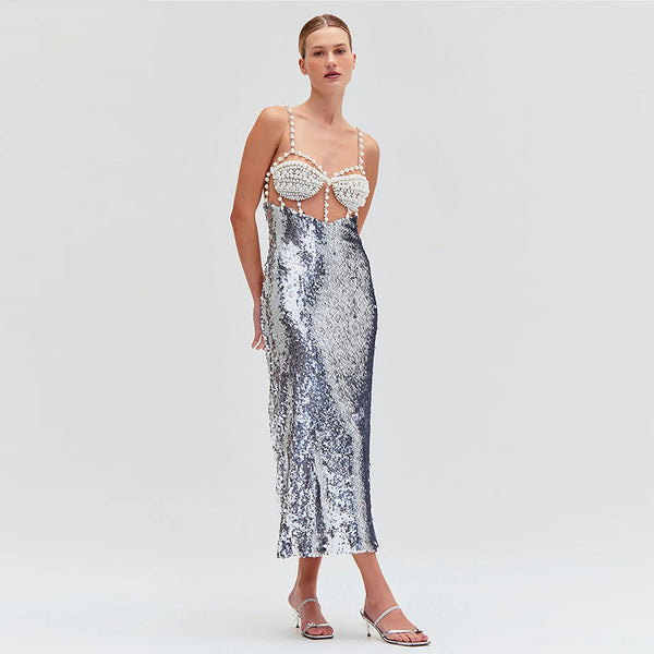 Silver Bandage Dress HL10214