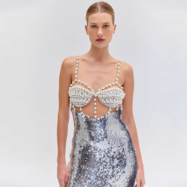 Silver Bandage Dress HL10214