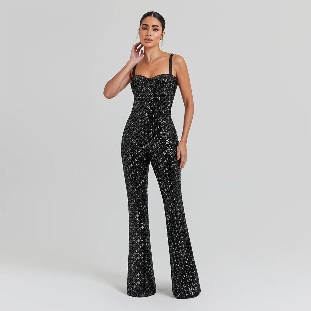 Strappy Sequins Bodycon Jumpsuit HL8959