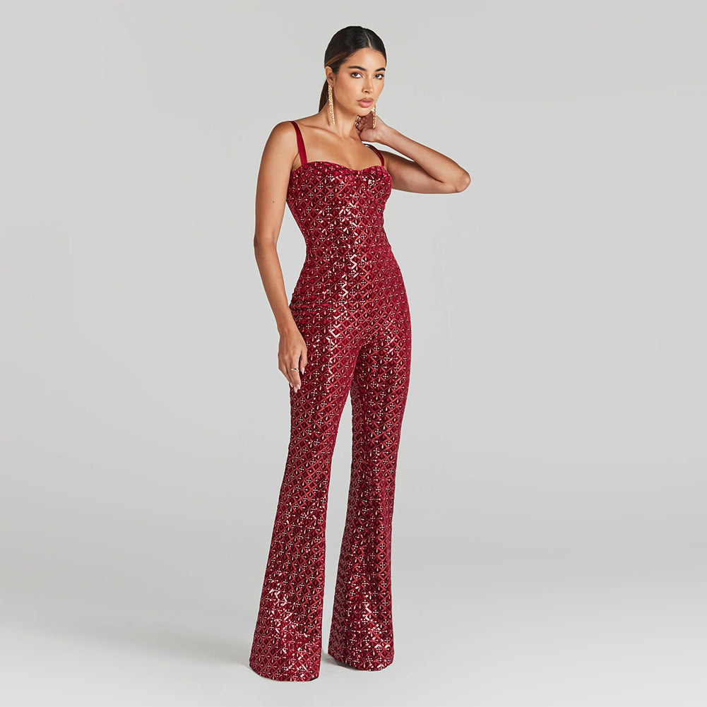 Strappy Sequins Bodycon Jumpsuit HL8959