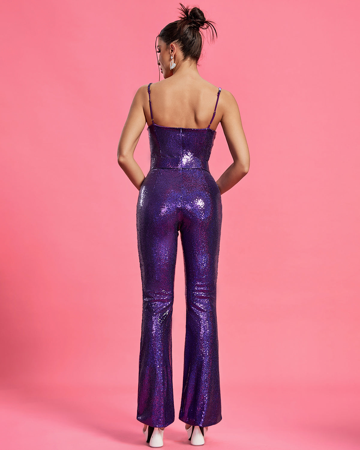 Strappy Sequins With Belt Jumpsuit