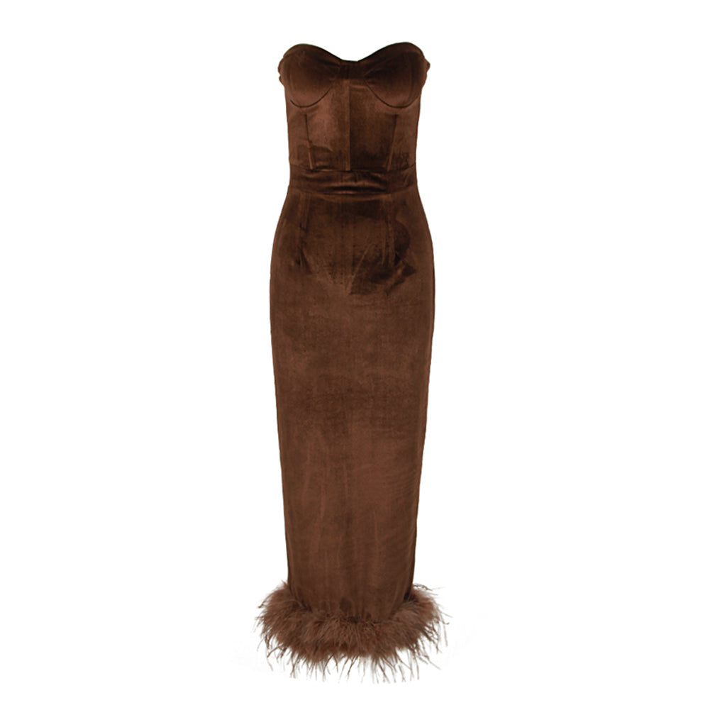 Brown Bodycon Dress HL9545