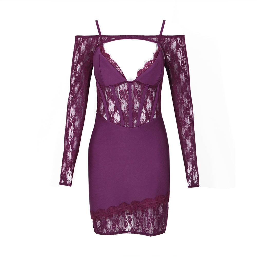 Purple Bandage Dress HL9568