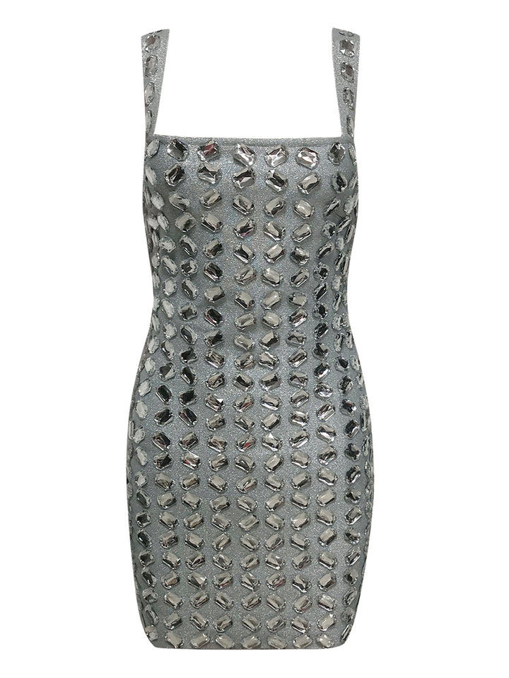 Sparkly Crystal Embellished Bandage Dress HL9742B