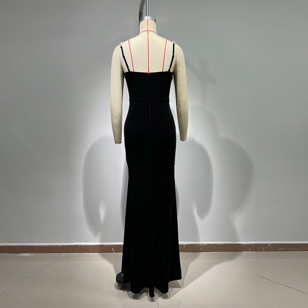Strappy Sleeveless Elegant Maxi Bodycon Dress HT10790