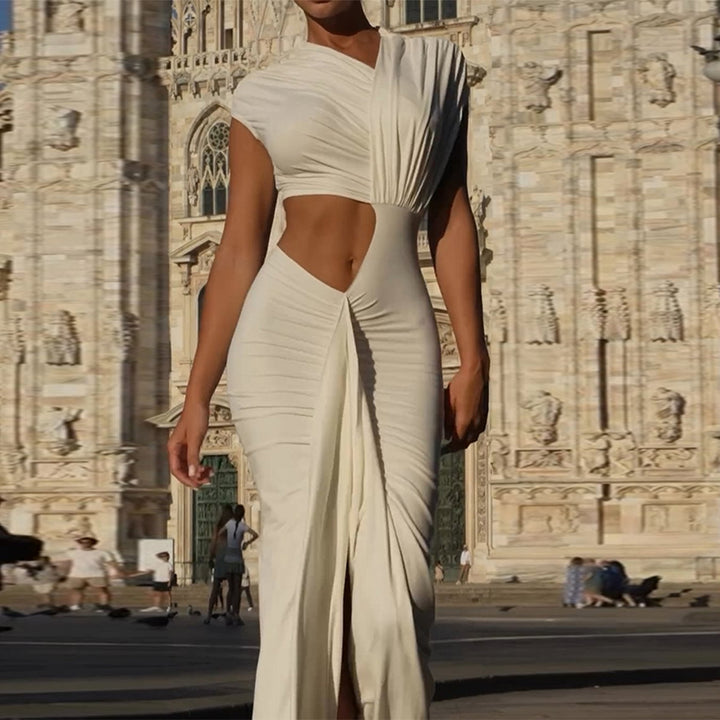 Hollow Out Bodycon White Dress