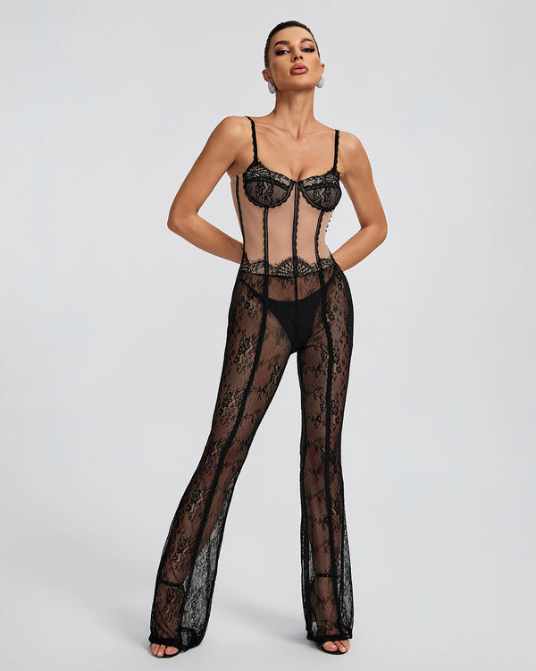 Sexy Lace See-through Jumpsuit