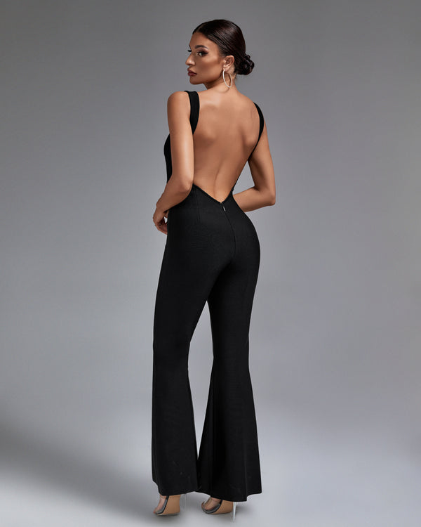 Combinaison bandage à double boutonnage à bretelles