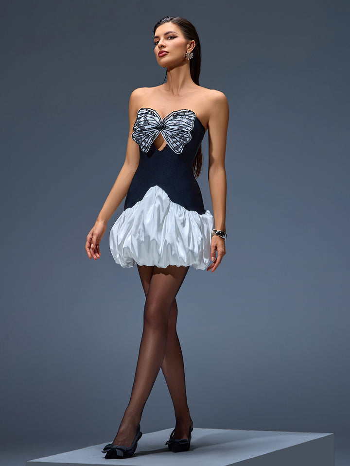 Black White Bandage Dress OW25062