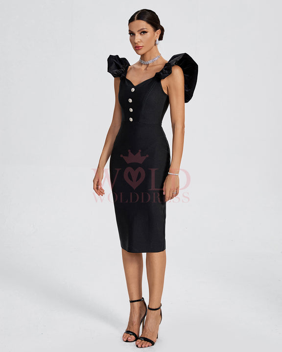 WAIST TIE SHIRT DRESS WITH BUBBLE SLEEVE I LEFT MY HEART IN GRANADA