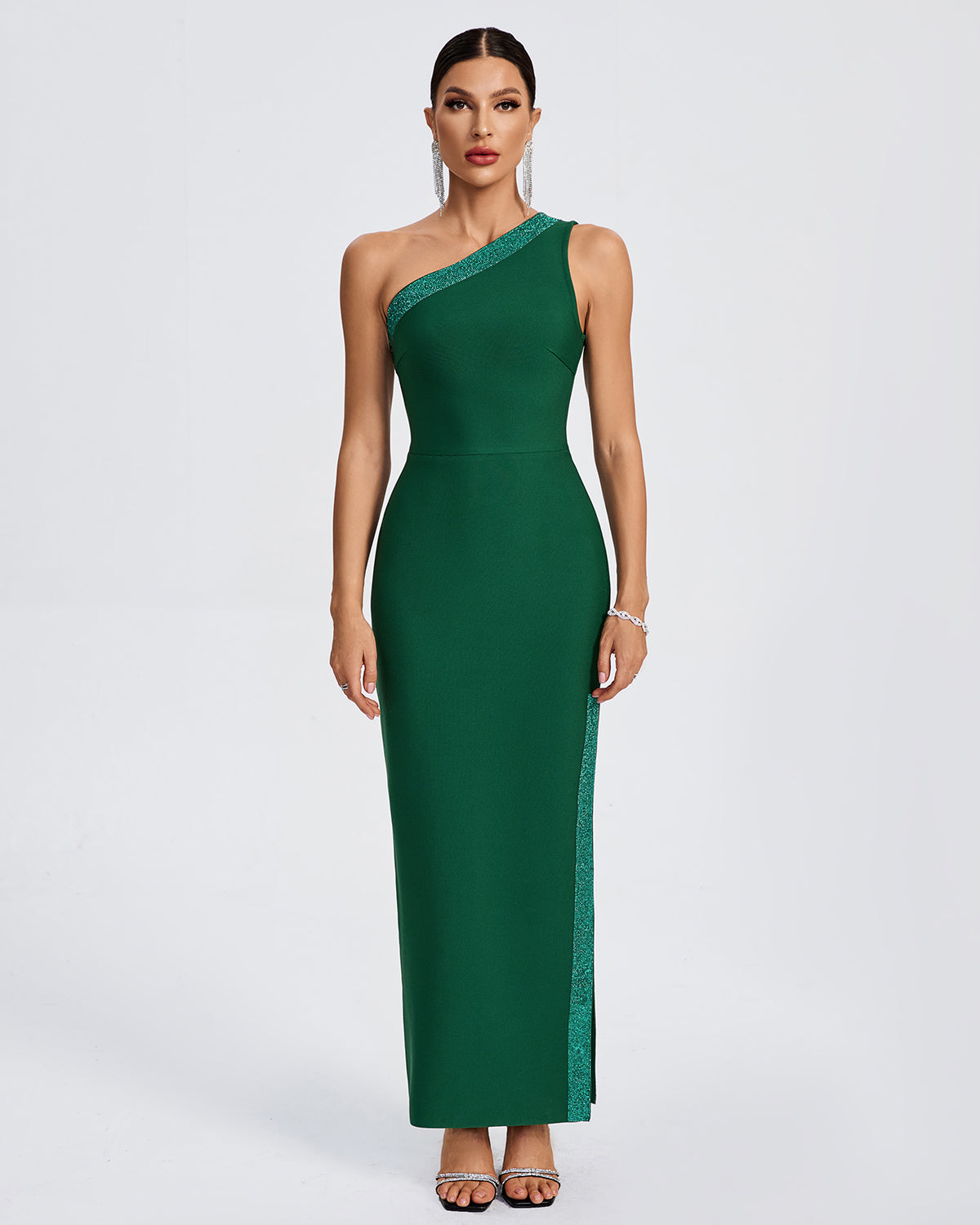 Women One Shoulder Maxi Bandage Dress by Wolddress Vacation