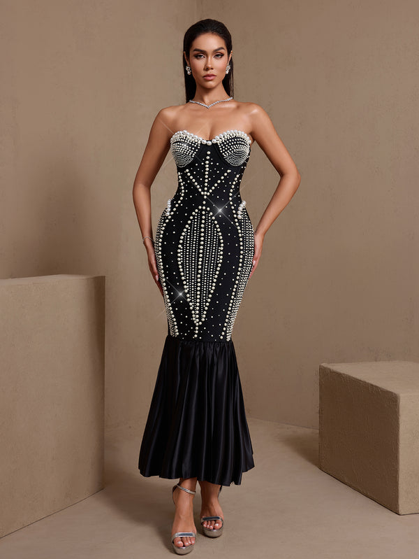 Pearl Embellished Dresses  wolddress