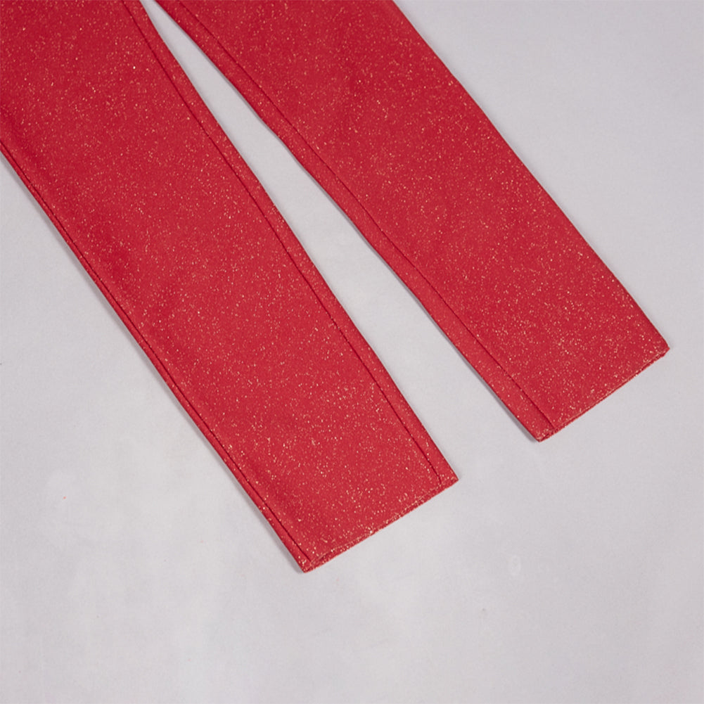 Semi-High Collar Long Sleeve Tassels Bandage Jumpsuit PZC2629