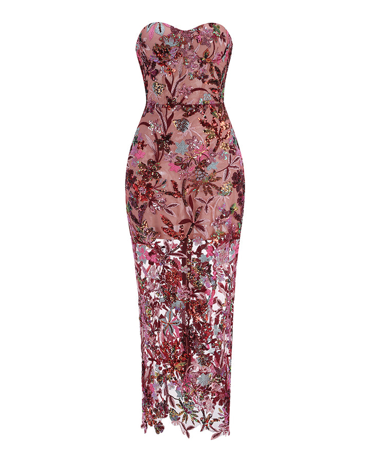 New Year | Wolddress Women's Summer Dress Tokyo Dahlia Floral Sequins Maxi Dress New Year | Wolddress Women's Summer Dress Tokyo Dahlia Floral Sequins Maxi Dress