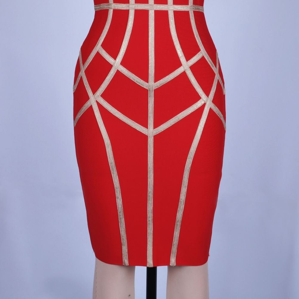 Strappy Sleeveless Striped Over Knee Bandage Dress PP19131 12 in wolddress