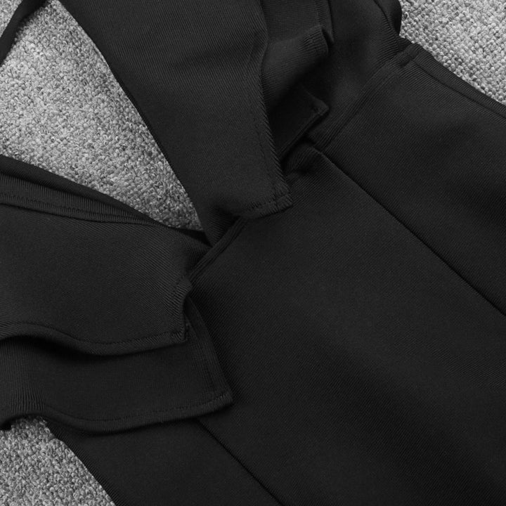 V Neck Sleeveless Frill Over Knee Bandage Dress PM19225 24 in wolddress