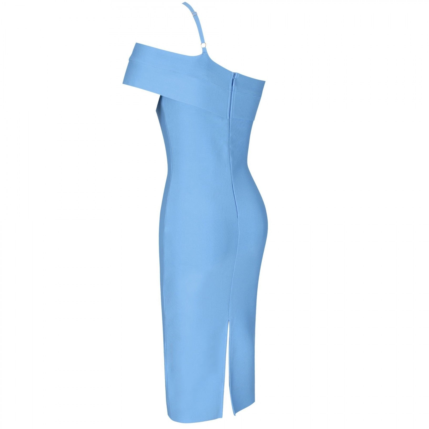 One Shoulder Short Sleeve Asymmetrical Over Knee Bandage Dress PZ19198 5 in wolddress