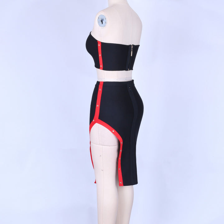 Strapless Sleeveless Slit Midi Bandage Set PF0107 5 in wolddress
