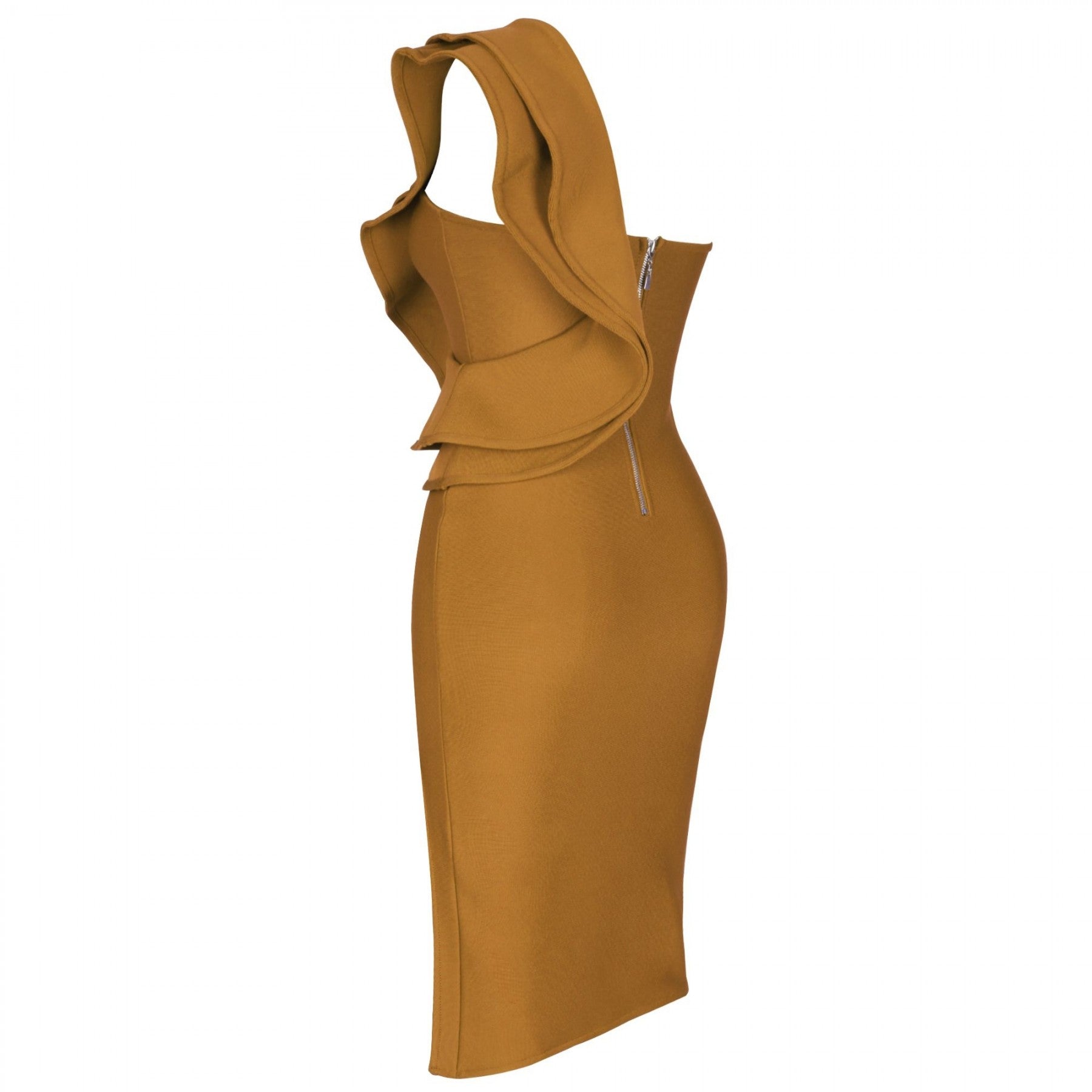 One Shoulder Sleeveless Frill Over Knee Bandage Dress PM1205 31 in wolddress