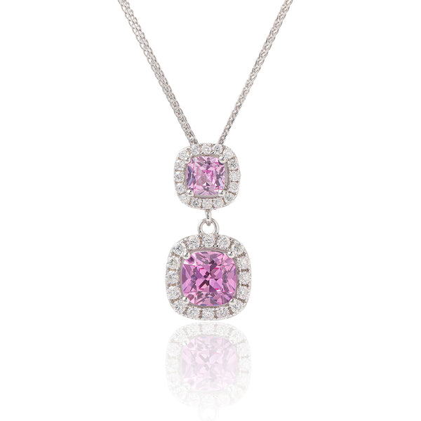 Pink Sapphire Orange Necklace ETDZ001 1