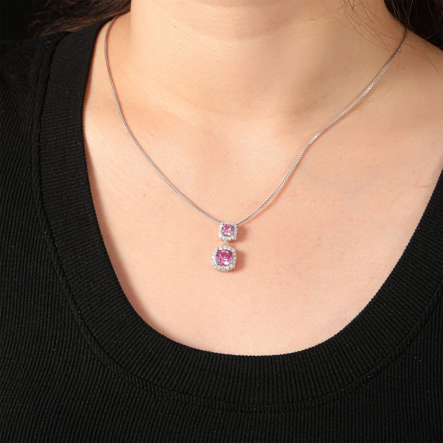 Pink Sapphire Orange Necklace ETDZ001 3