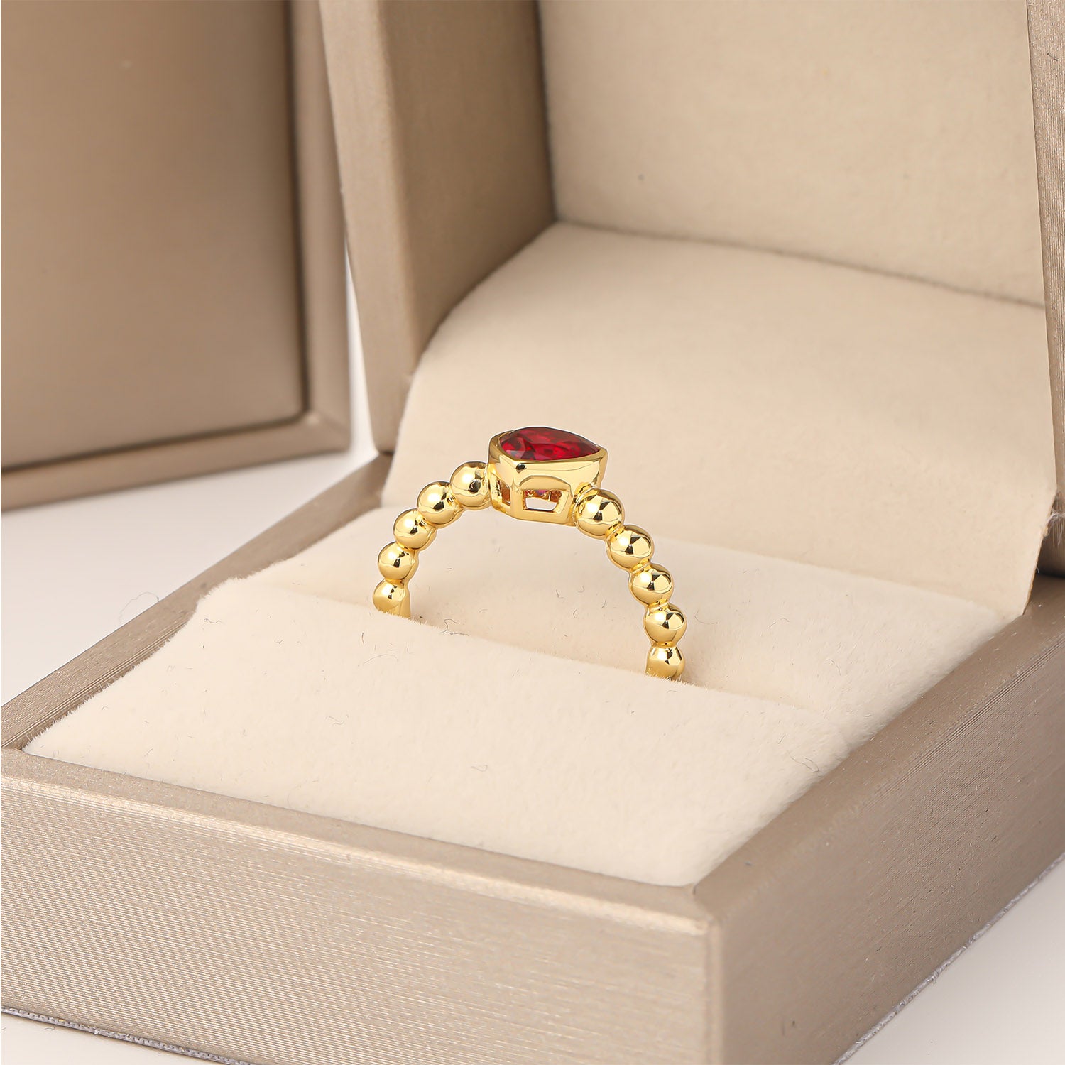 Red Sapphire White Ring ETJZ050 2