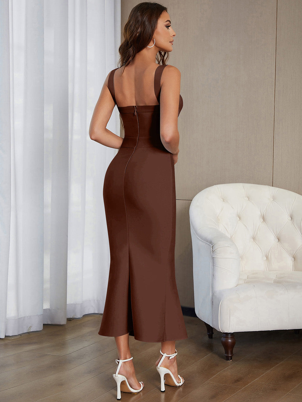 Brown Bandage Dress HB00852
