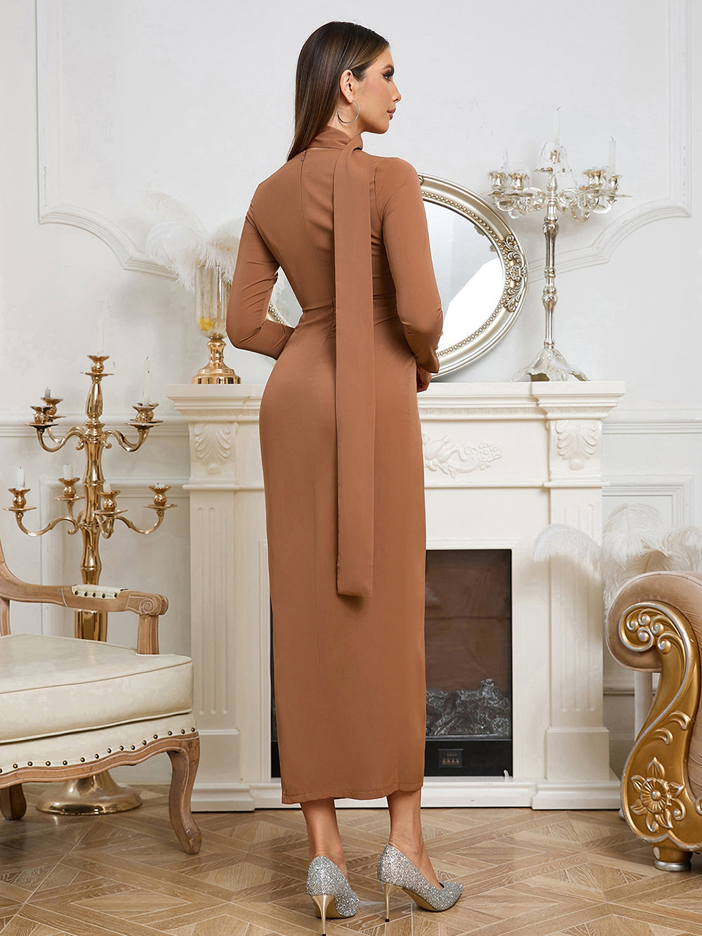 Brown Bodycon Dress HB100052